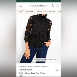 Tuckernuck Lace Blouse with Bow at Back of Neck